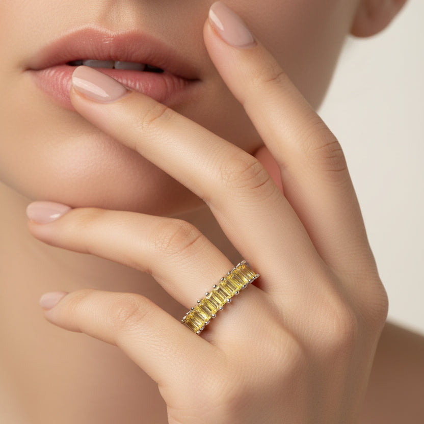 Ethereal Citrine Eternity Ring