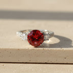 Ethereal Crimson Cocktail Ring