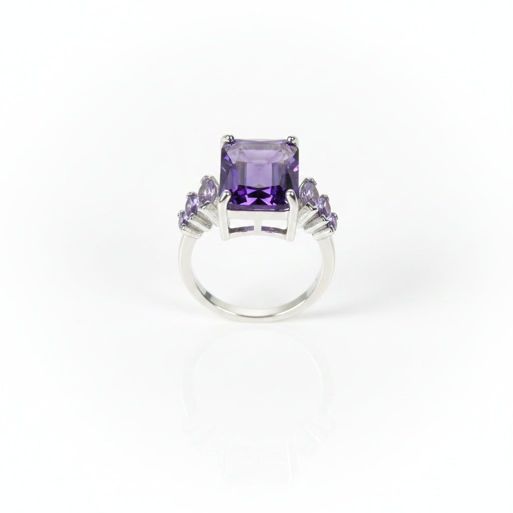 Ethereal Amethyst Trilogy Ring