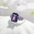 Ethereal Amethyst Trilogy Ring