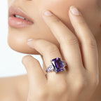 Ethereal Amethyst Trilogy Ring