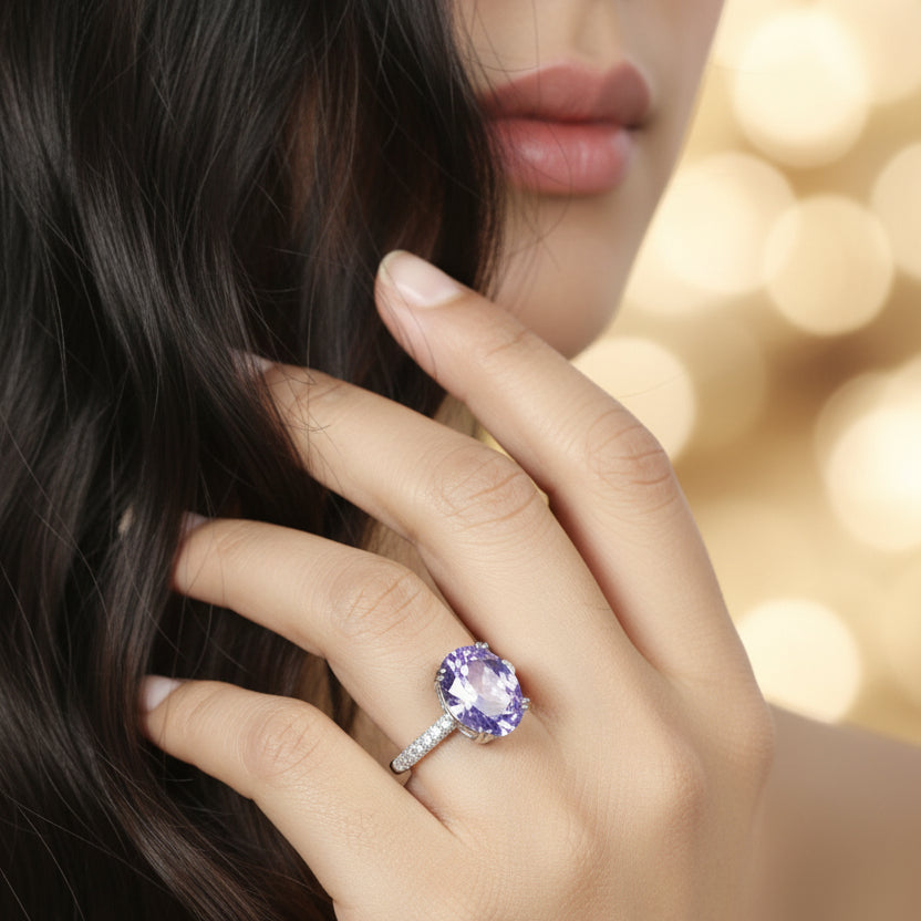Ethereal Lavender Solitaire Ring