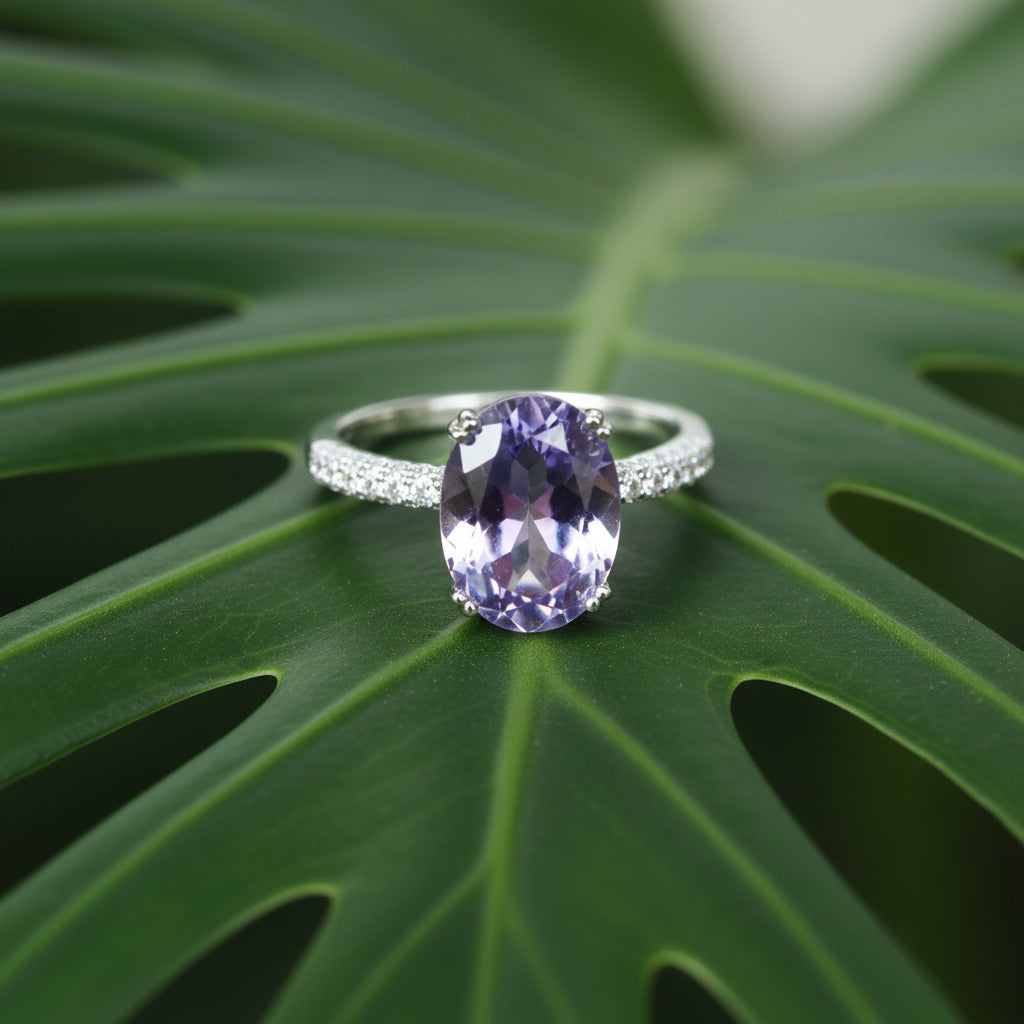 Ethereal Lavender Solitaire Ring