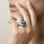 Ethereal Smoky Quartz Cluster Ring