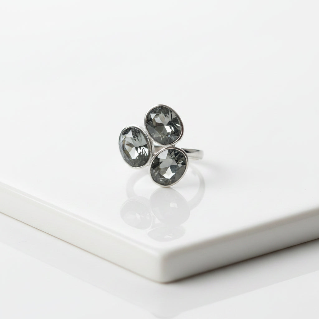 Ethereal Smoky Quartz Cluster Ring