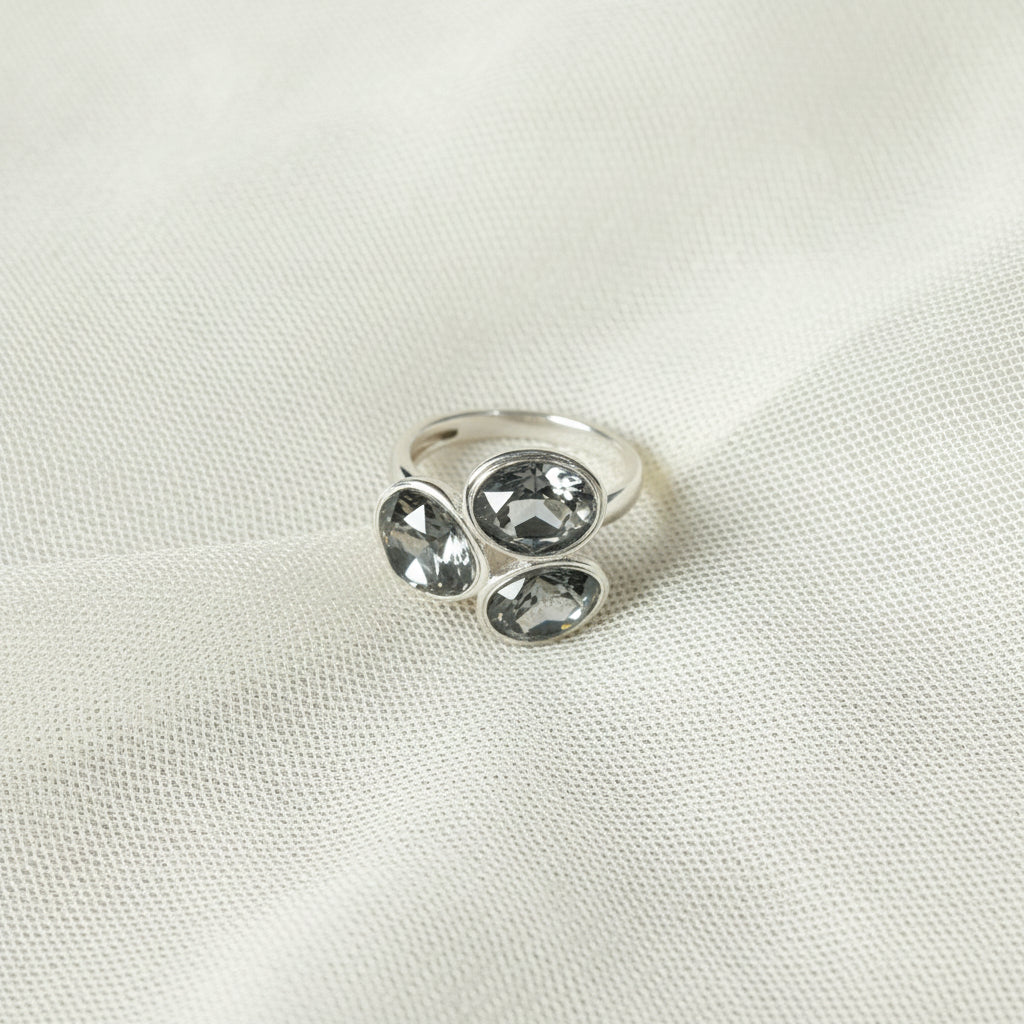 Ethereal Smoky Quartz Cluster Ring