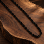 Black Bold Rope Men's Chain | 22 Inch