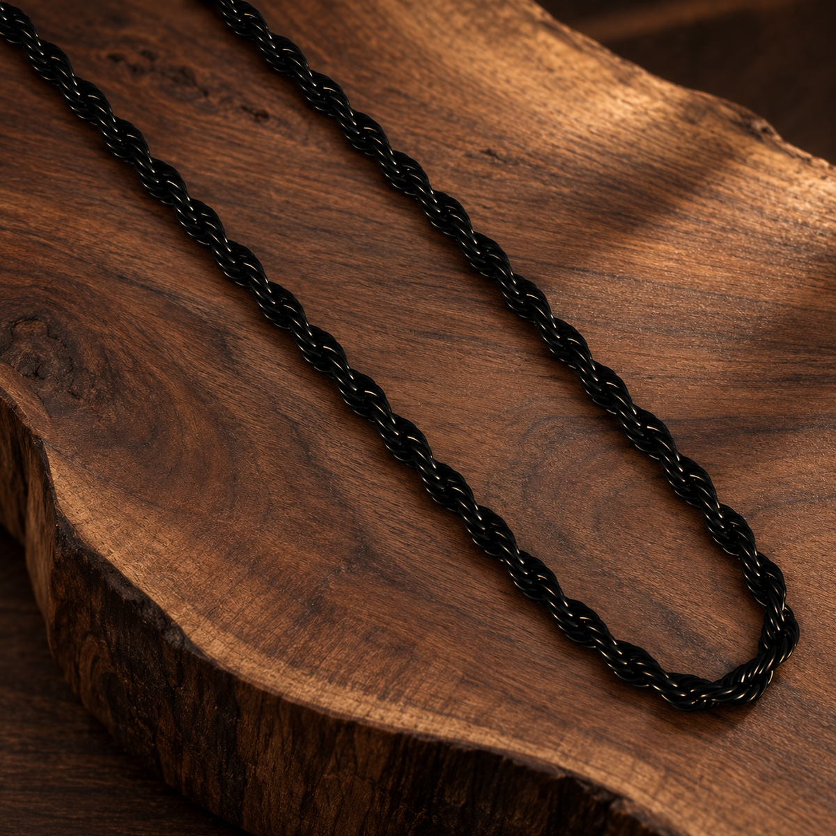 Black Bold Rope Men's Chain | 22 Inch