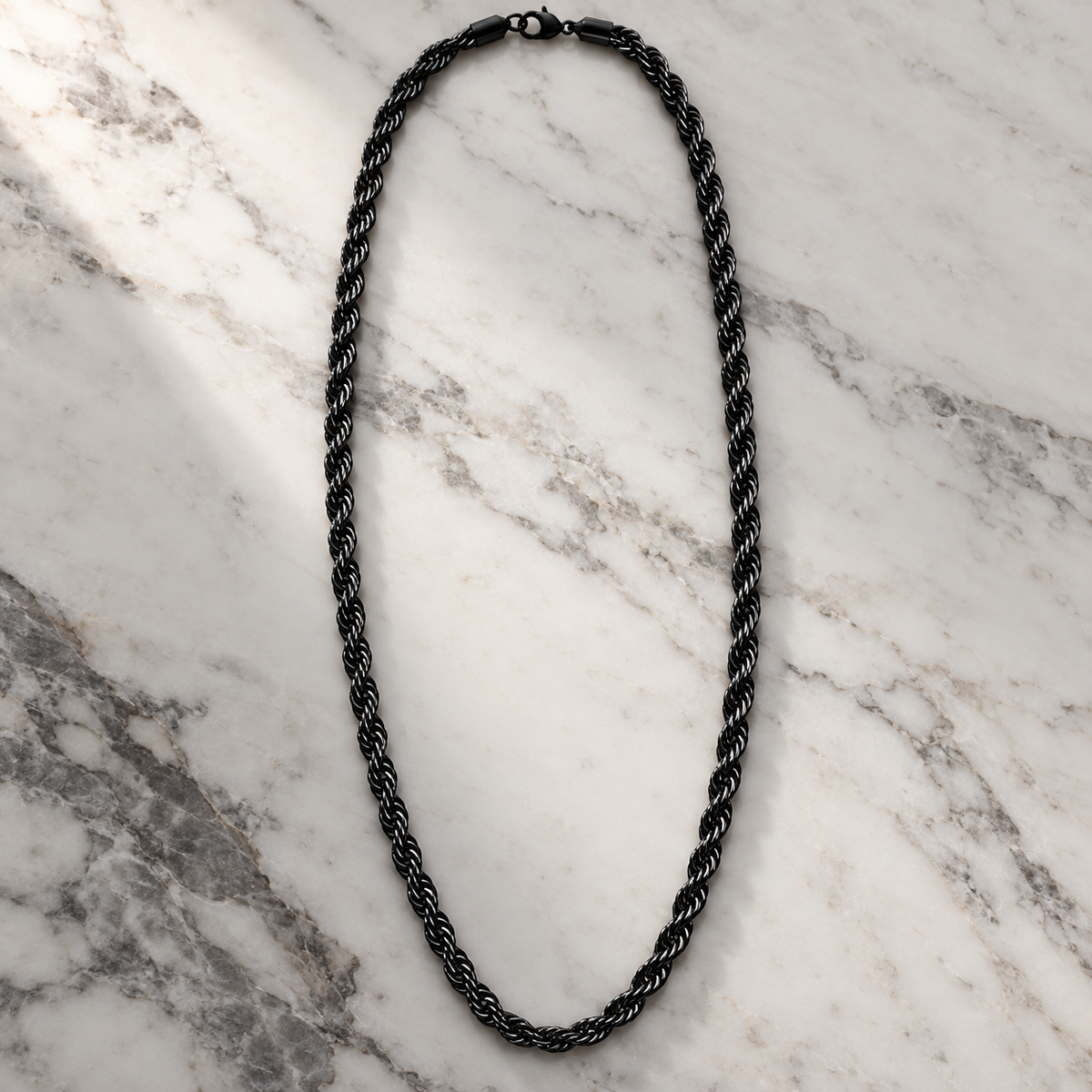 Black Bold Rope Men's Chain | 22 Inch
