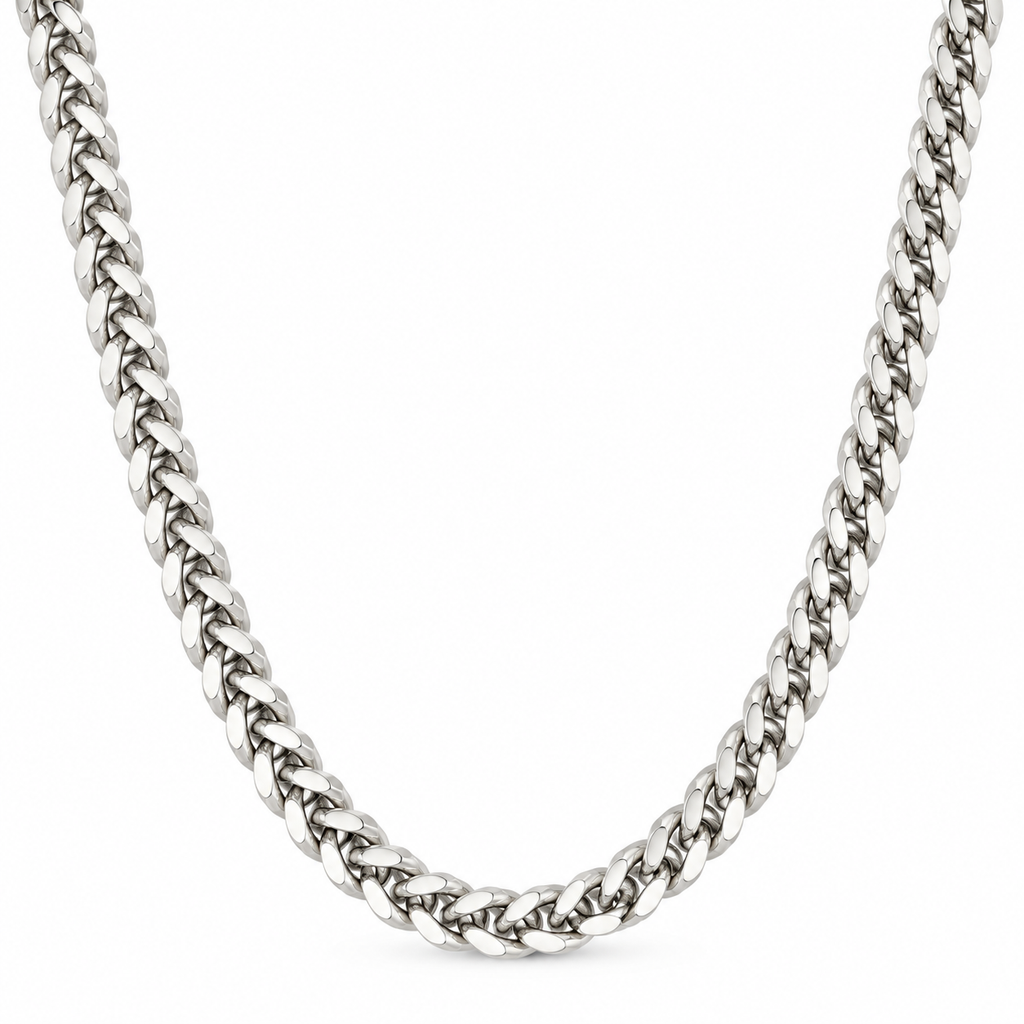 Faceted Leaf-Link Men's Chain | 22 Inch