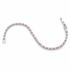 Pink & White Crystal Tennis Bracelet