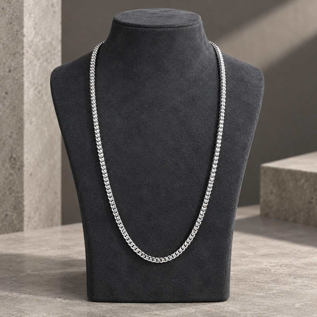Faceted Leaf-Link Men's Chain | 22 Inch