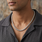 Faceted Leaf-Link Men's Chain | 22 Inch