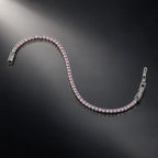 Pink & White Crystal Tennis Bracelet