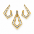 Geometric Open Diamond Pendant and Earrings Set