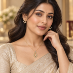 Geometric Open Diamond Pendant and Earrings Set