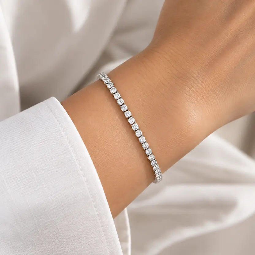 Classic White Crystal Tennis Bracelet