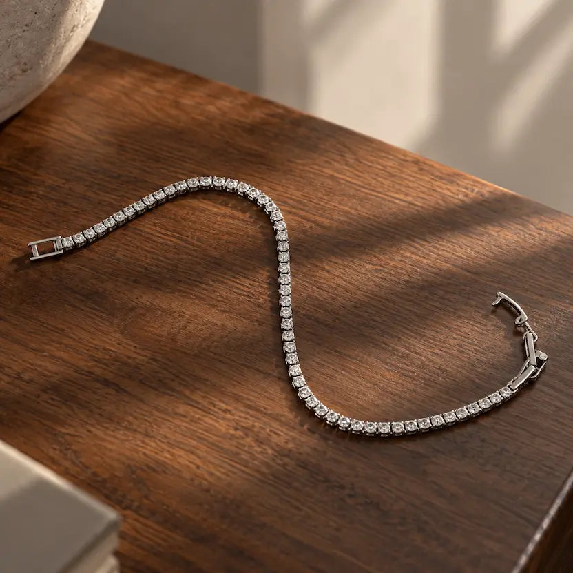 Classic White Crystal Tennis Bracelet