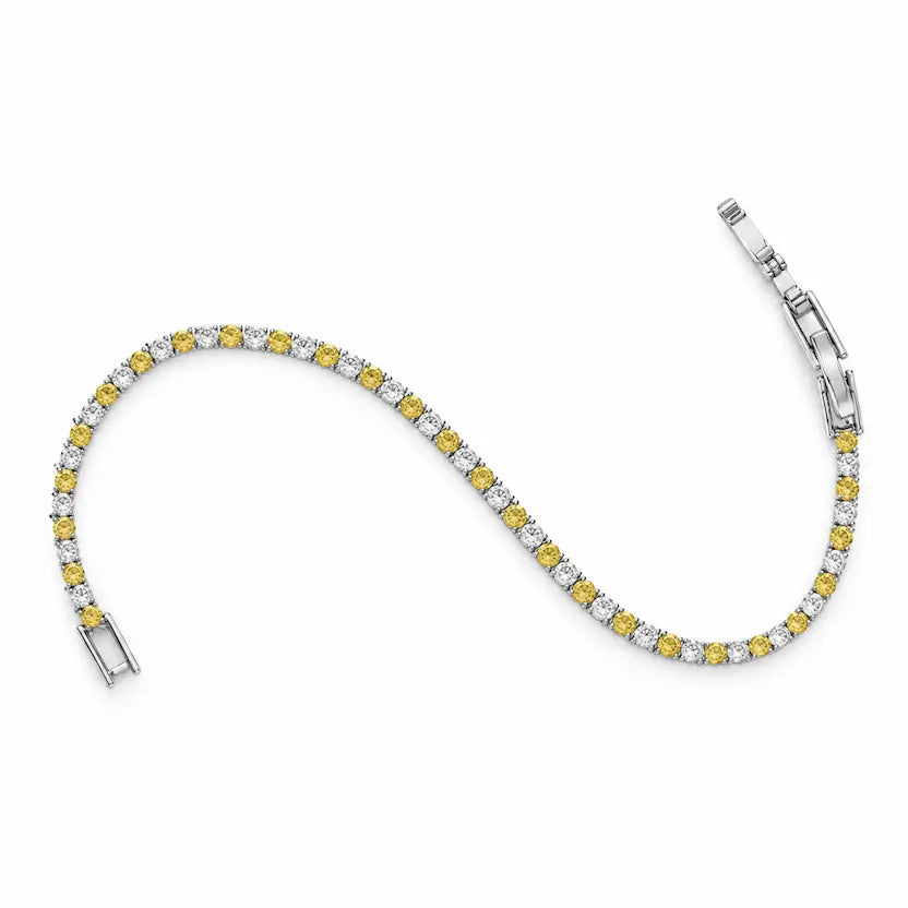 Lemon & White Crystal Tennis Bracelet
