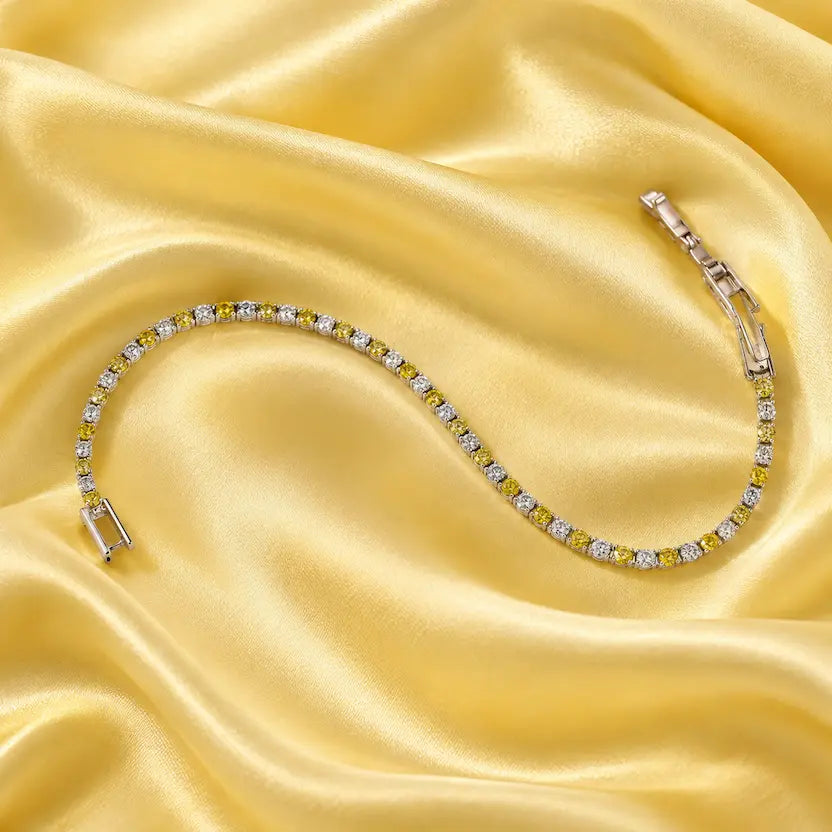 Lemon & White Crystal Tennis Bracelet