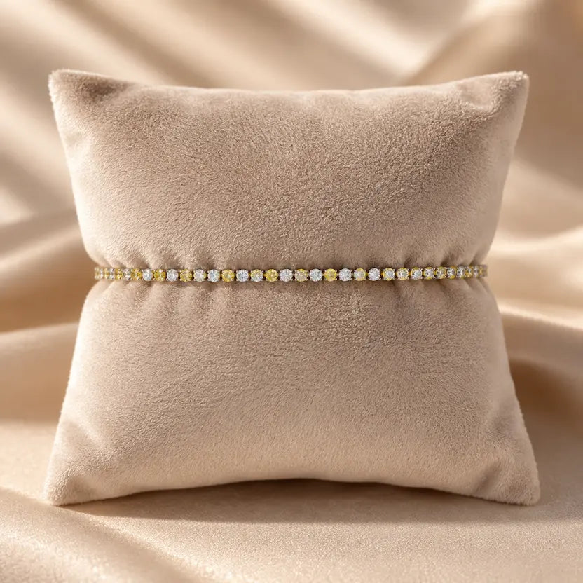 Lemon & White Crystal Tennis Bracelet