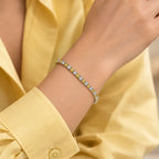 Lemon & White Crystal Tennis Bracelet