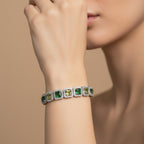 Emerald Halo Tennis Bracelet