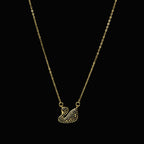 SVORA gold plated stainless steel necklace with a black swan pendant pavé-set in black CZ stones.