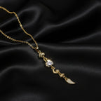 SVORA gold plated stainless steel necklace with shell, bee, moon, heart, and leaf charms. Waterproof, anti-tarnish.