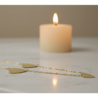 SVORA gold-tone stainless steel Eternal Heart Drape Necklace with multiple heart motifs and delicate chainwork.