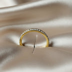 SVORA Lumiere Stack Eternity Ring, gold-plated stainless steel band with full circle of clear pavé stones.