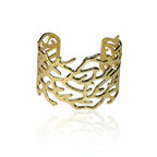 SVORA gold plated 18K stainless steel coral branch cuff bracelet, openwork design, adjustable.