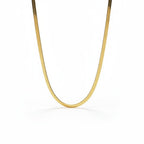 SVORA gold herringbone snake chain necklace, 18K gold plated stainless steel, waterproof and anti-tarnish.