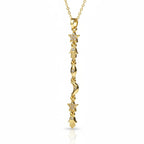 SVORA gold plated stainless steel Hamsa talisman charm necklace with stars, moons, and eyes. Waterproof.