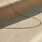 SVORA gold plated stainless steel sleek chain necklace, waterproof and anti-tarnish.