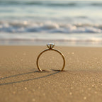 SVORA Lumiere Whisper Solitaire Ring in gold-tone stainless steel with a crystal white cubic zirconia.