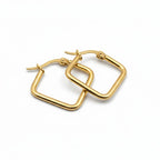 SVORA gold plated stainless steel minimal square hoop earrings