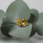 SVORA Toi et Moi Sunshine Ring with two yellow garnet stones, one pear-cut and one emerald-cut, on a silver band.