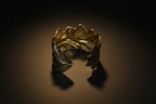 SVORA Wavy Leaf Cuff Bracelet, 18K gold plated stainless steel, adjustable, waterproof, anti-tarnish, hypoallergenic.